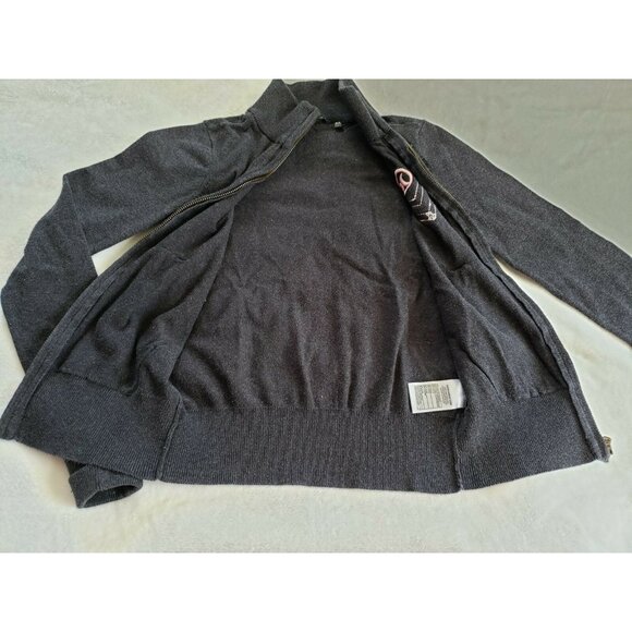 Hurley VTG Jacket Women Size XS Dark Gray Long Sleeve Mock Neck Logo Full Zip - Picture 6 of 11